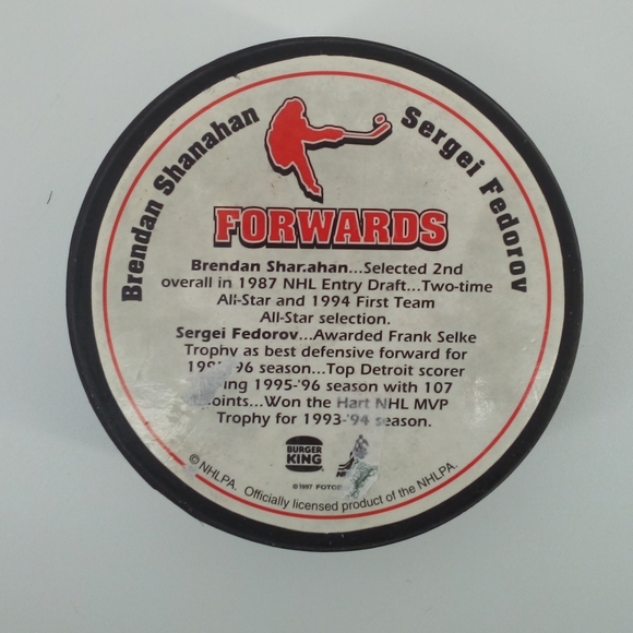 1997 NHL Forwards Burger King Collab Hockey Puck Collector - Picture 4 of 4